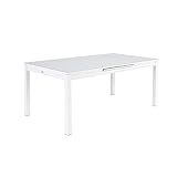 Naterial - Gartentisch ausziehbar ODYSSEA - Ausziehtisch für 6 bis 8 Personen - 180/240x100cm - Esstisch - mit Glasplatte - Aluminium - Weiß