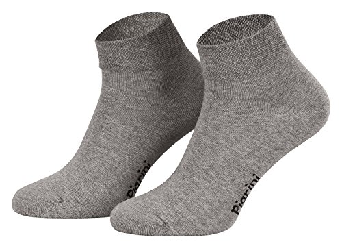 Piarini 8 Paar kurze Socken Kurzsocken Quarter Socken für Damen Herren - dünn ohne Gummibund - grau 43-46
