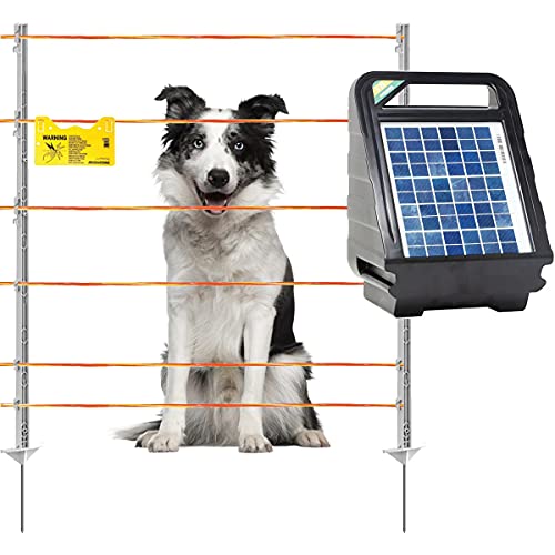 Agrarzone Elektrozaun Komplett-Set für Hunde S25 SOLAR 12V mit Litze 500m | effektiver Hundezaun mit Weidezaungerät & Solarmodul | Schutzzaun für Hunde & Katzen | Gartenzaun Weidezaun Katzenzaun