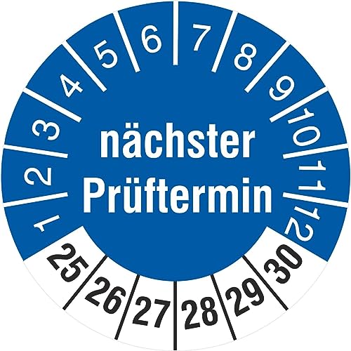 200 Prüfetiketten 18 mm nächster Prüftermin nächste Prüfung 2021-2026 Prüfplakette