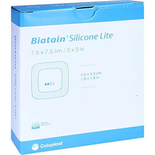 BIATAIN Silicone Lite Schaumverband 7,5x7,5 cm 10 St
