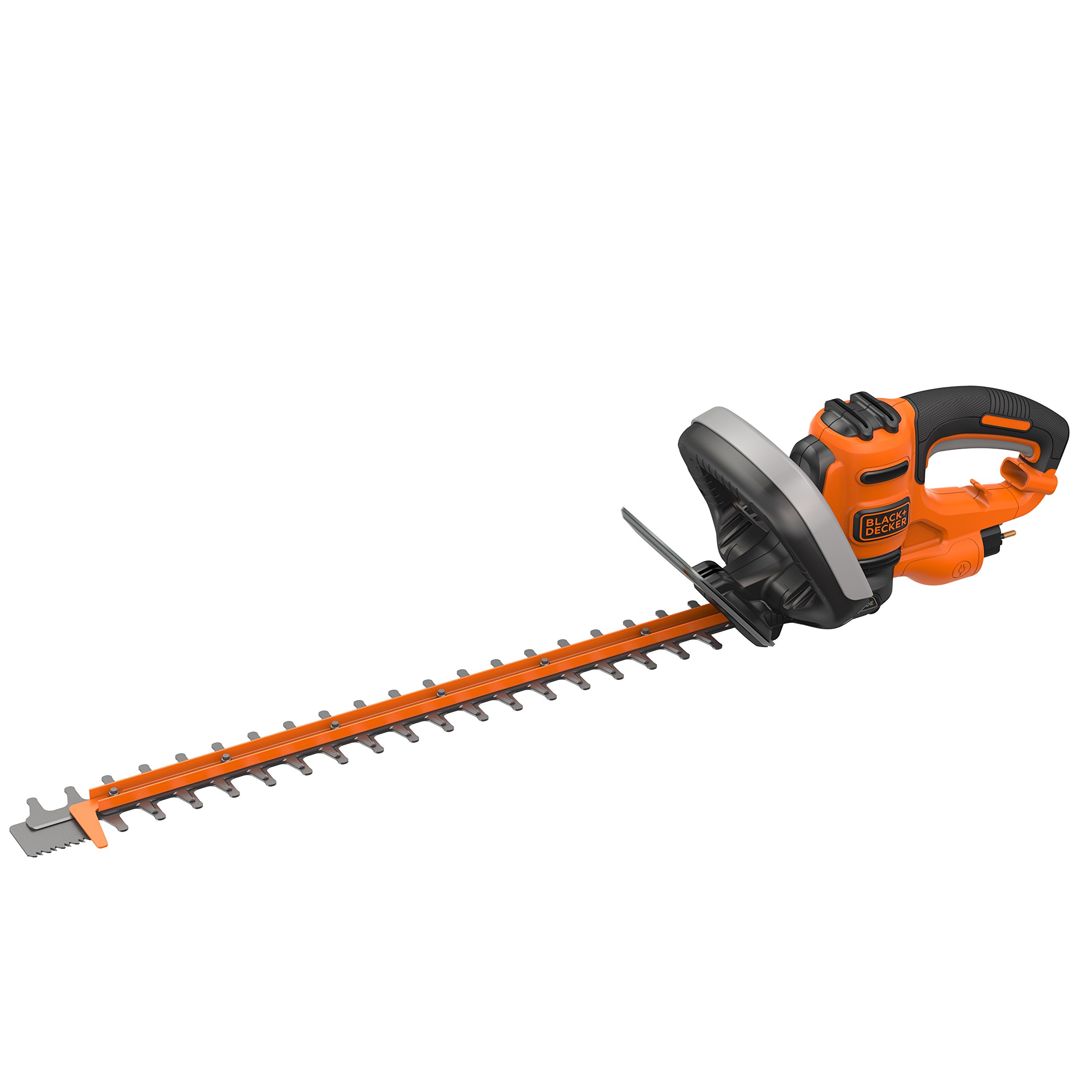 BLACK+DECKER BEHTS455-QS Heckenschere, kabelgebunden, 22 mm (Schnitt bis 35 mm), zweiter Griff und transparenter Schutz, 550 W, Schwarz, 55 cm