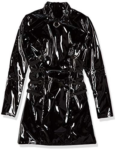 Black Level Damen Vestido De PVC Con Mangas Largas Rock, Schwarz (Negro 002), XX-Large (Herstellergröße: 44)