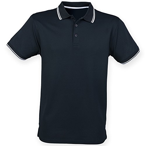 Henbury Herren Coolplus Polo-Hemd, Kurzarm (Large) (Marineblau)