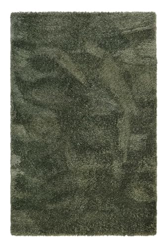 wecon home Kuschelig weicher Esprit Hochflor Teppich, bestens geeignet fürs Wohnzimmer, Schlafzimmer, Kinderzimmer und Flur Yogi (133 x 200 cm, grün)