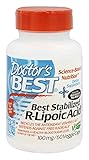 Doctor's Best | Stabilized R-Lipoic-Acid (R-Liponsäure) | 100mg | 60 vegane Kapseln | glutenfrei | sojafrei