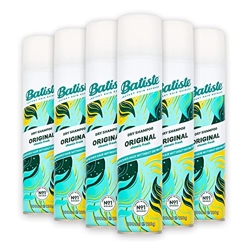 Batiste Trockenshampoo Original - Clean & Classic Fragrance - Instant Hair Refresh - 6er Pack (6 x 200 ml) Spray