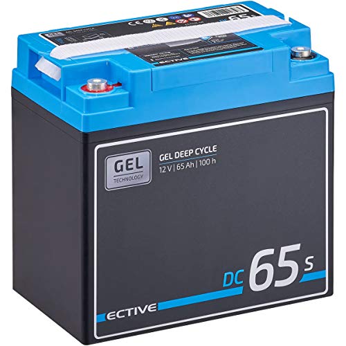ECTIVE 65Ah 12V GEL Versorgungsbatterie DC 65s mit LCD-Display Solar-Batterie mit integrierten Nachfüllpacks
