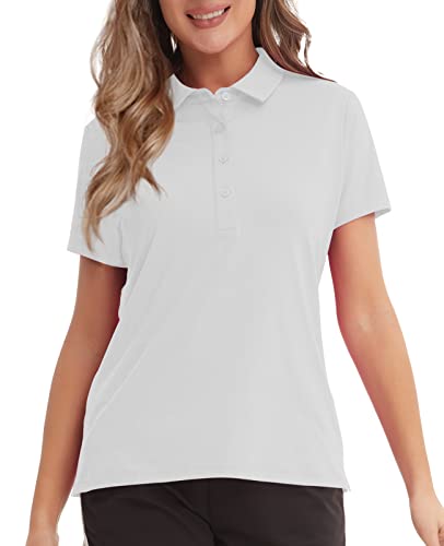 MEETYOO Damen P14 Polo Shirt, Weiß, XL EU