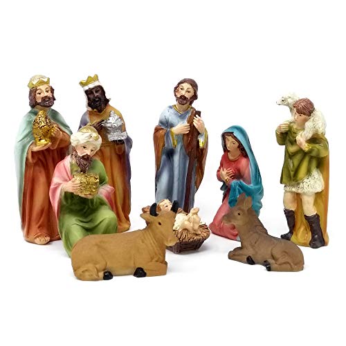 ToCi Krippenfiguren Set mit 9 Figuren (11 cm) für die traditionelle Weihnachts Krippe