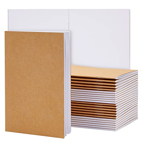Notizbücher mit Kraftpapier-Cover, Unliniert, Skizzenheft, Kladde, 14 x 21,6 cm, Braun, 24 Stück