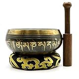 Earthily Tibetische Klangschale Set, Meditation Handgemachte Klangschale, Spirituelle Geschenke für Frauen, Nepal Meditationsschale für Yoga & Chakra Heilung