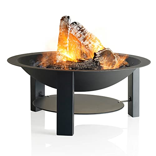barbecook Feuerschale für den Garten aus lackiertem Gusseisen 3-Beine Ø 75-cm bis 400 Grad hitzebeständig, schwarz