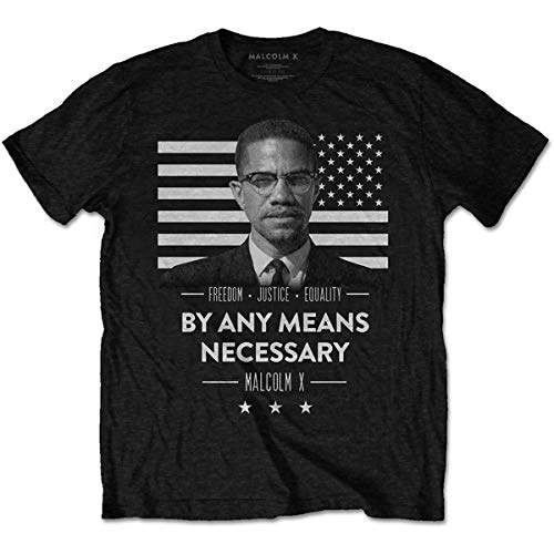 Rockoff Trade Herren Malcolm X by Any Means Necessary T-Shirt, Schwarz, L