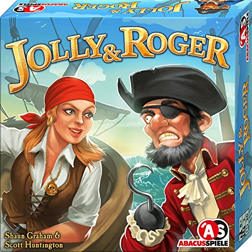 ABACUSSPIELE 06163 - Jolly & Roger, Kartenduell für 2 clevere Piraten, Kartenspiel, Teal/Turquoise Green