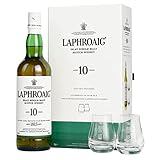 Laphroaig 10 Jahre Geschenkset mit 2 Nosing Gläsern 0,7 Liter 40% Vol.