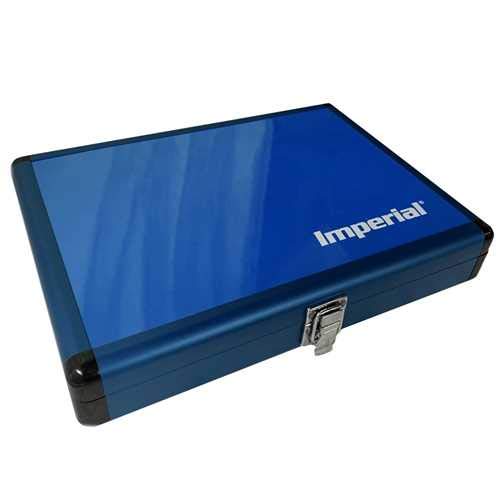 Imperial Aluminium Schlägerkoffer - Schlägerkoffer für Tischtennisschläger | TT-Spezial - Schütt Tischtennis | versch. Farbauswahl (Blau)