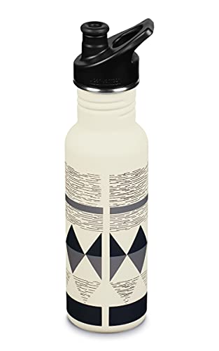 Edelstahl-Trinkflasche klean kanteen® Classic Pepper Ridge, 532 ml, Sport Cap schwarz/weiß
