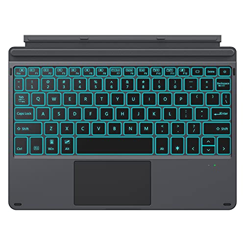 MoKo Drahtlose Wireless Bluetooth Kompatibel mit Surface Go 2 2020 / Surface Go 2018 10(Inch), 3.0 Tastatur QWERTY-Layout Keyboard mit Eingebauter und LED Color Backlit - Schwarz