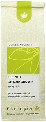 Ökotopia Grüner Tee aromatisiert Grüntee Sencha Orange, 5er Pack (5 x 100 g)