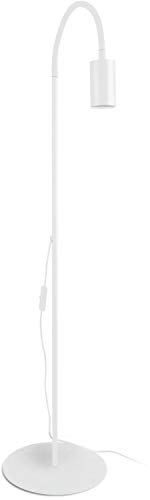 Licht-Erlebnisse Flexible Stehlampe EYE Weiß Metall Schwanenhals 120 cm klein Wohnzimmer Stehleuchte Leselampe