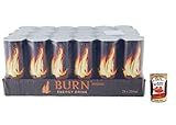 24x Burn Energy Drink Original,Energiegetränk mit zugesetzter Kohlensäure, enthält Taurin, Koffein, Guarana und B-Vitamine 250ml Einwegdose + Italian Gourmet Polpa di Pomodoro 400g Dose