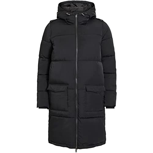 Object NOS Damen Objzhanna L/S Long Jacket Noos Mantel, Schwarz (Black Black), 36 (Herstellergröße: S)
