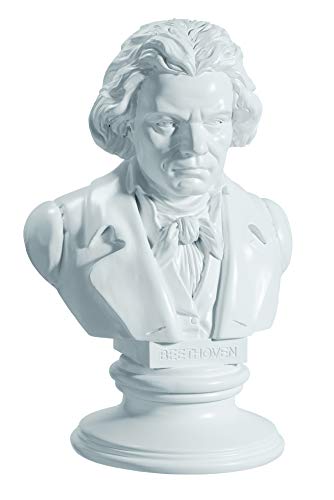 IMPEXIT Reproduktion Beethoven's Büste aus Kunstharz, 24 cm, Weiß