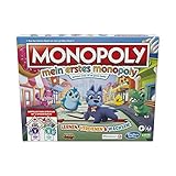Hasbro Mein erstes Monopoly, Brettspiel für Kinder ab 4 Jahren, doppelseitiger Spielplan, Spielerisch Lernen mit der ganzen Familie