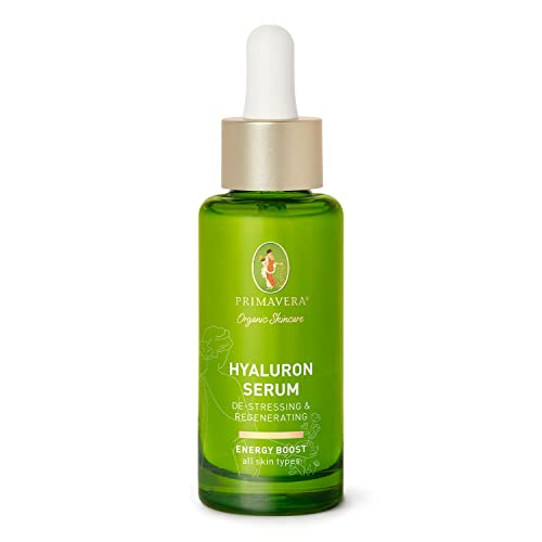 PRIMAVERA Hyaluron Serum - De-Stressing & Regenerating 30 ml - Naturkosmetik - wirkungsvolles Hyaluron Serum für alle Hauttypen - vegan