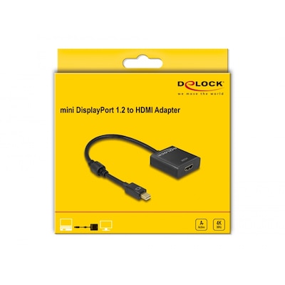Delock DisplayPort / DVI Anschlusskabel [1x Mini-DisplayPort Stecker - 1x HDMI-Buchse] 0.20 m Schwarz