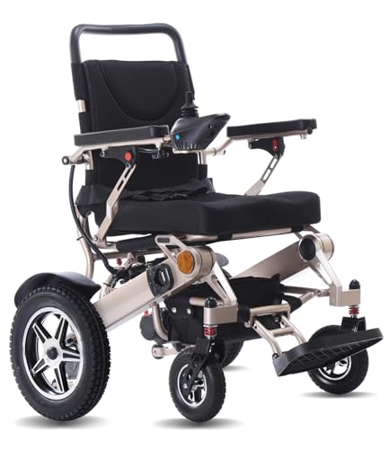 Broobey Leichte elektrische Rollstühle für Erwachsene mit 2 Batterien, Klappbarer, Tragbarer Elektrorollstuhl, motorisierte Rollstühle für Senioren, unterstützt 150 kg