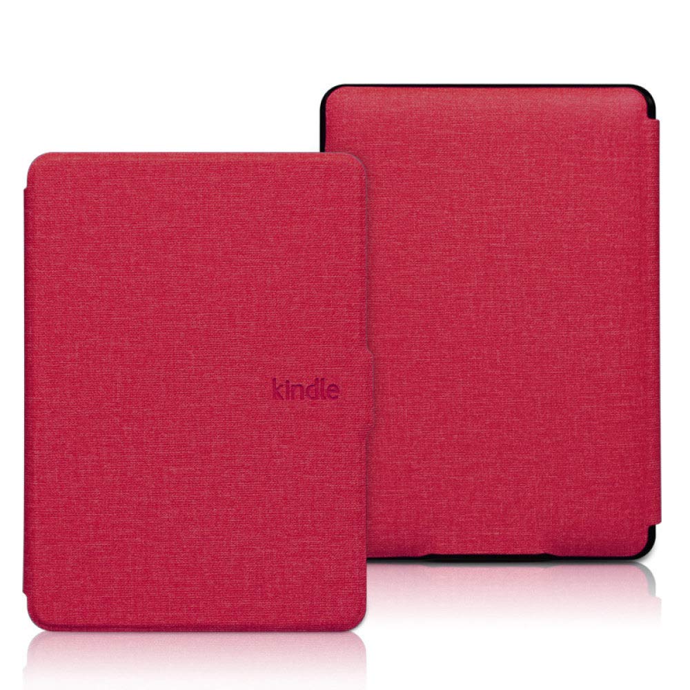 Kindle Paperwhite [11Th Generation,Released In 2021] Imitation Cloth Pattern Auto Sleep/Wake (6.8 Inch Signature Edition And Kids Edition) Smart Protective Cover Casesolid Color Durable Case,Red
