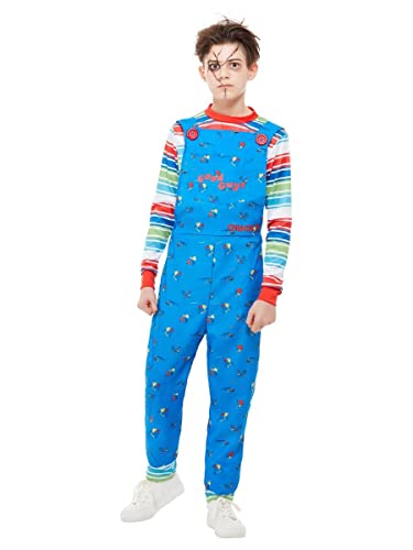 Smiffys 82005M Offizielles Lizenzprodukt Chucky Kostüm, Jungen, Blau, M - Alter 7-9 Jahre