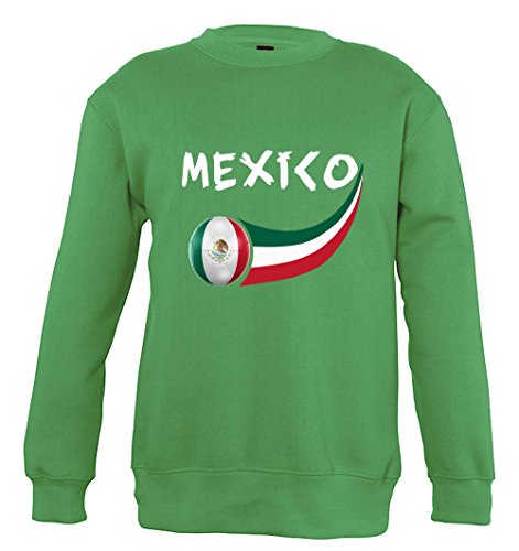 Supportershop 4 Sweatshirt Mexiko 4 Unisex Kinder, Grün, fr: S (Hersteller Größe: 4 Jahre)