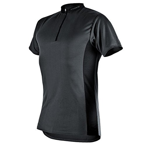 Pfanner Funktionsshirt Zipp-Neck Kurzarm, Größe:L, Farbe:grau