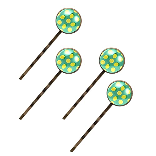 Sommer-Litronen-Muster, grüner Hintergrund, 4 Stück, Retro-Haarspangen, Haarnadeln, Kopfbedeckung, Styling-Werkzeuge