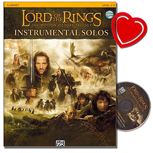 The Lord of the Rings Instrumental Solos - Musik aus der Herr der Ringe-Kinotrilogie arrangiert für Klarinette - Noten mit CD, mit herzförmiger Notenklammer