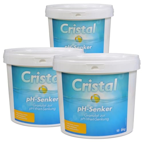 Cristal pH-Senker Minus Granulat 18 Kg | Effektive pH-Wert-Regulierung | Einfach in der Anwendung und Dosierung | Zum materialschonenden Senken des pH-Wertes ohne Korrosion zu verursachen