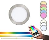 EGLO connect LED Einbauleuchte Fueva-C, Smart Home Einbaulampe, Metall in Silber und Kunststoff in Weiß, Ø 17 cm, dimmbar, Weißtöne und Farben einstellbar