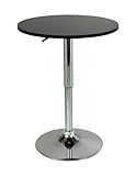 eSituro SBST0091 1 x Bartisch Esstisch Küchentisch Stehtisch, höhenverstellbar & 360° drehbar, Tischplatte φ 60cm, Schwarz