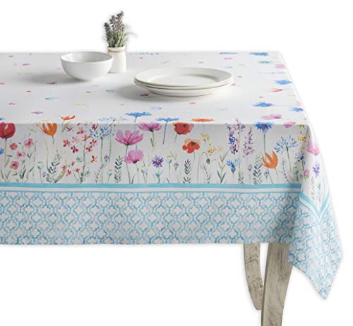 Maison d' Hermine Flower in The Field 100% Baumwolle Tischdecke für Küche | Abendessen | Tischplatte | Dekoration Parteien | Hochzeiten | Frühling/Sommer (Rechteck, 160 cm x 220 cm)