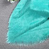 Yimihua Kunstpelzstoff Langhaarplüsch Plüschstoff Haarlänge 7-10cm Flauschiger Stoff Windschutz Fell Stoffe Für Kleidungsdekoration, Nähhandwerk 170 * 50cm(Color:Blau Grün)