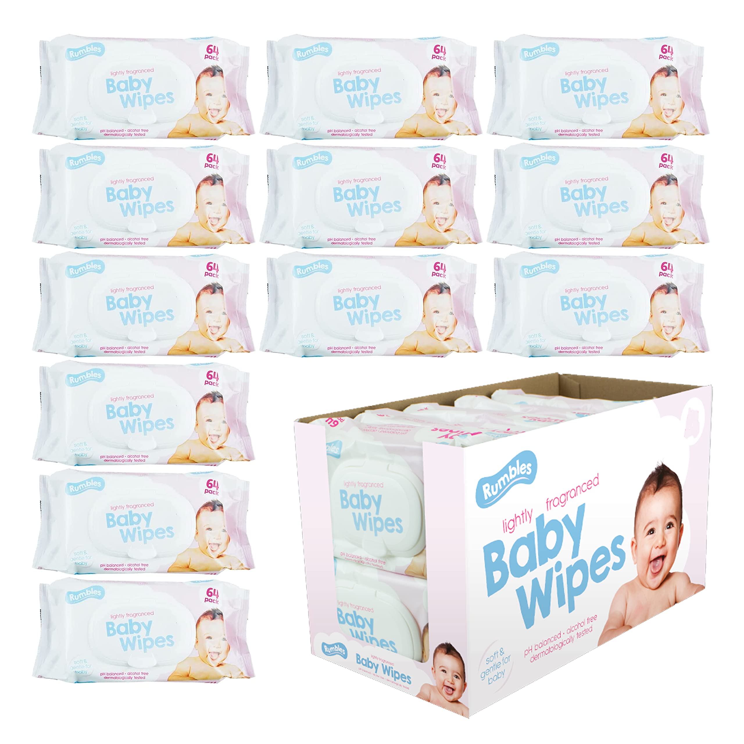 SRV Hub® Sensitive Babytücher mit PDQ, Baby-Tücher, antiallergen, für empfindliche Haut, Reinigungszubehör für die tägliche Babypflege (768X parfümierte Baby-Tücher)
