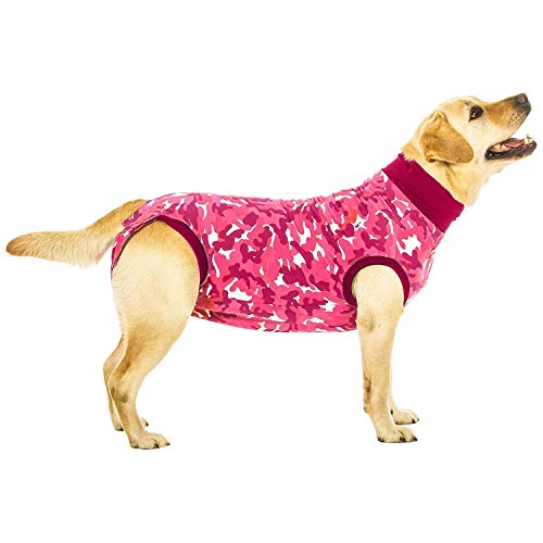 Anjing Cat Regenerationsanzug für Hunde, weich, Operationskleidung, Kleiner Mantel, Pink Camouflage