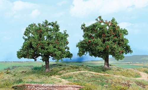 Heki 1939 Apfelbäume 2 Stück, Höhe 13 cm, Mehrfarbig