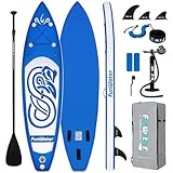 FunWater Aufblasbares Stand Up Paddle Board 305x78x15cm Komplettes Zubehör Verstellbares Paddel,Pumpe,Kajak Sitz,ISUP-Reiserucksack,Leine,wasserdichte Tasche,Bis 100 kg Tragkraft