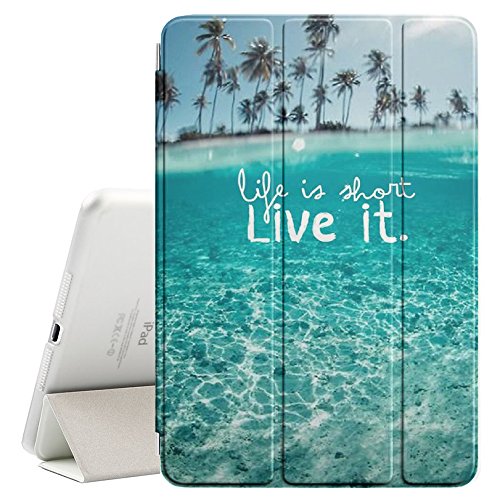 FJCases Life is Short. Live It Sommer Zitat Smart Cover Tablet-Schutzhülle Hülle Tasche + Auto aufwachen/Schlaf Funktion für Apple iPad Pro (9.7")