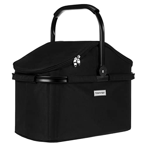 anndora Einkaufskorb 25 Liter ISO Picknick Kühlkorb - schwarz