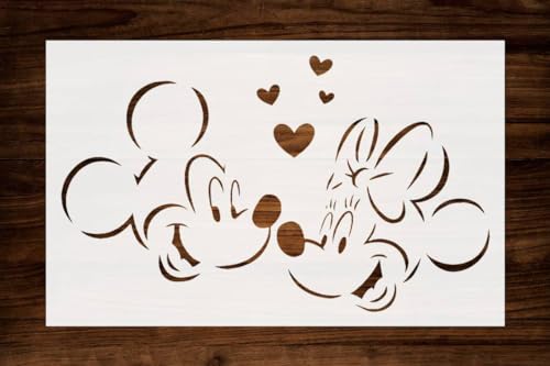 Schablone mit zwei Mäusen, 12,7 x 20,3 cm, ideal für Kunst, Handwerk, Scrapbooking, Malen, auf Wänden, Holz, Glas und mehr, wiederverwendbare Schablone STENCILAIR